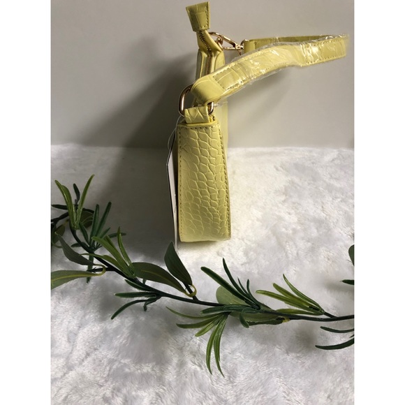 Olivia Miller Croc Millie Shoulder Bag, Lemon - Picture 3 of 8